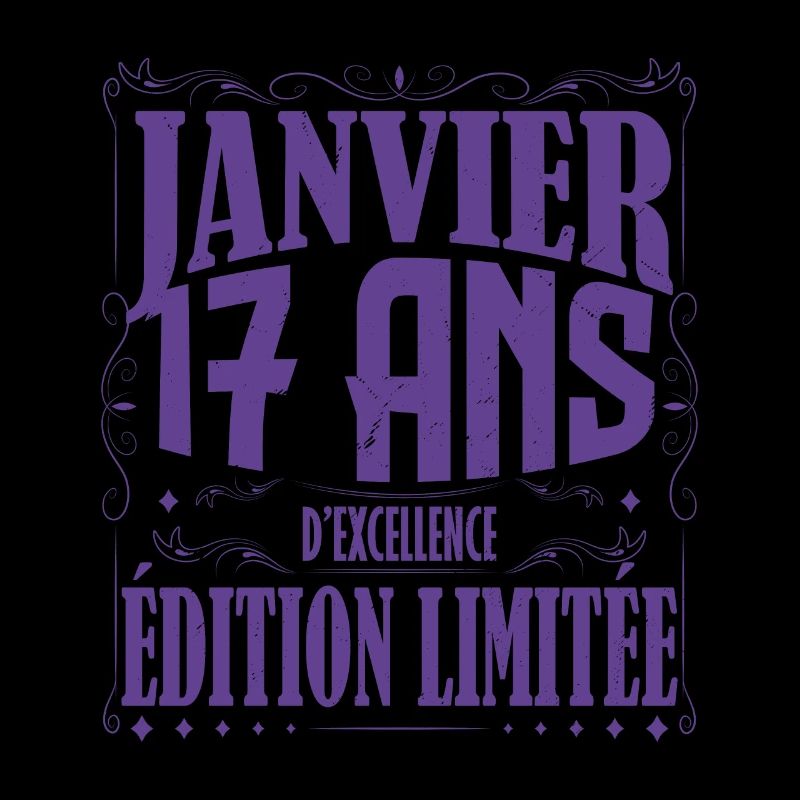Janvier 17 ans. Cadeau 17 ans janvier anniversaire