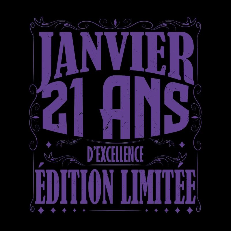 Janvier 21 ans. Cadeau 21 ans janvier anniversaire
