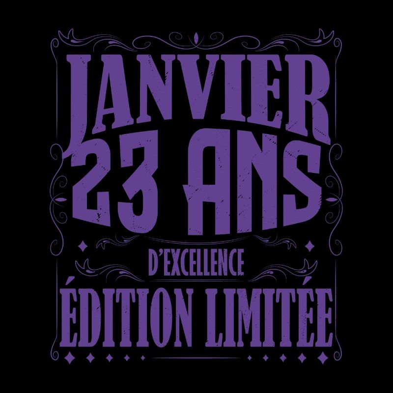 Janvier 23 ans. Cadeau 23 ans janvier anniversaire
