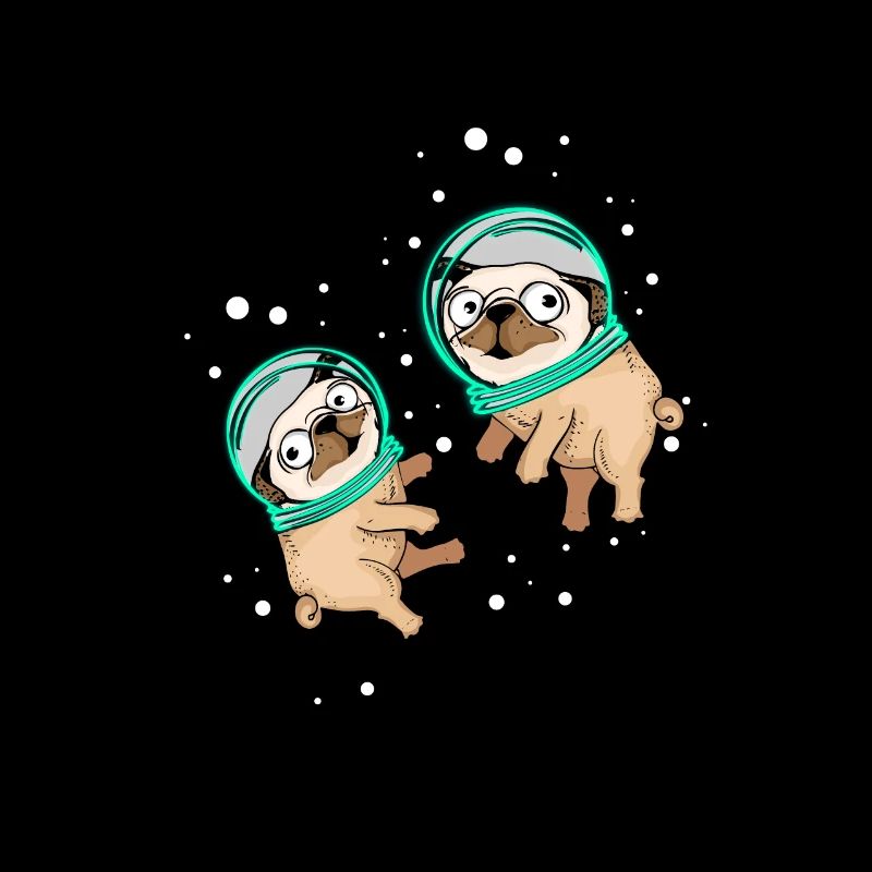 Mops Hund Astronaut Weltall Geschenk Kinder Mops