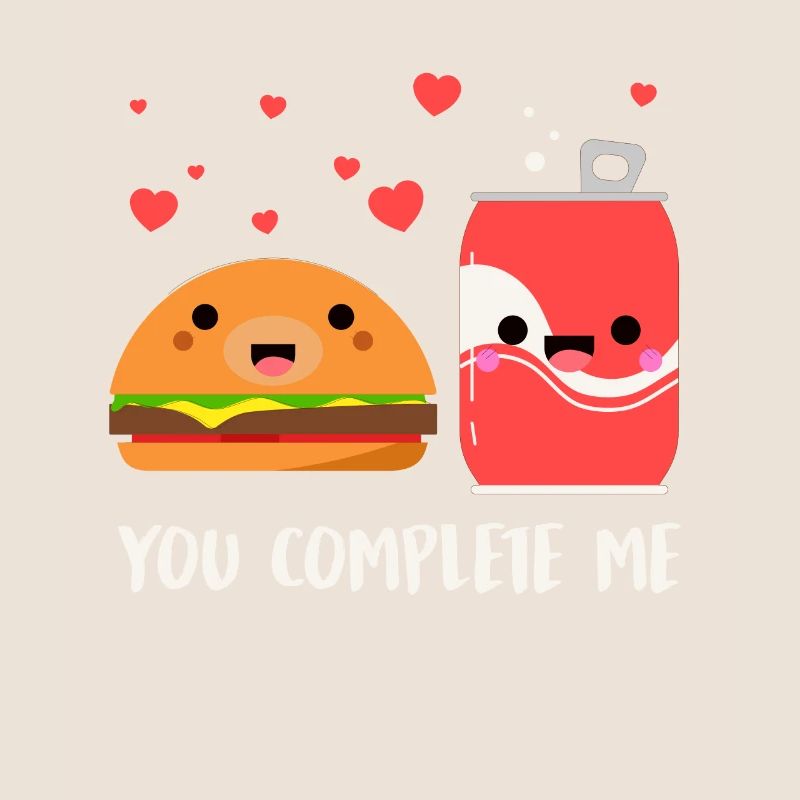 Pärchen Burger mit Brause Liebe Valentinstag