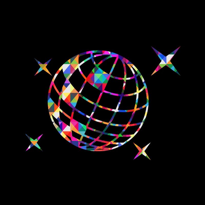 Mosaïque de boules disco colorées