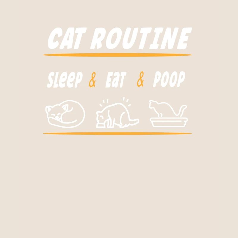 Cat Routine Dicton - Manger du caca endormi