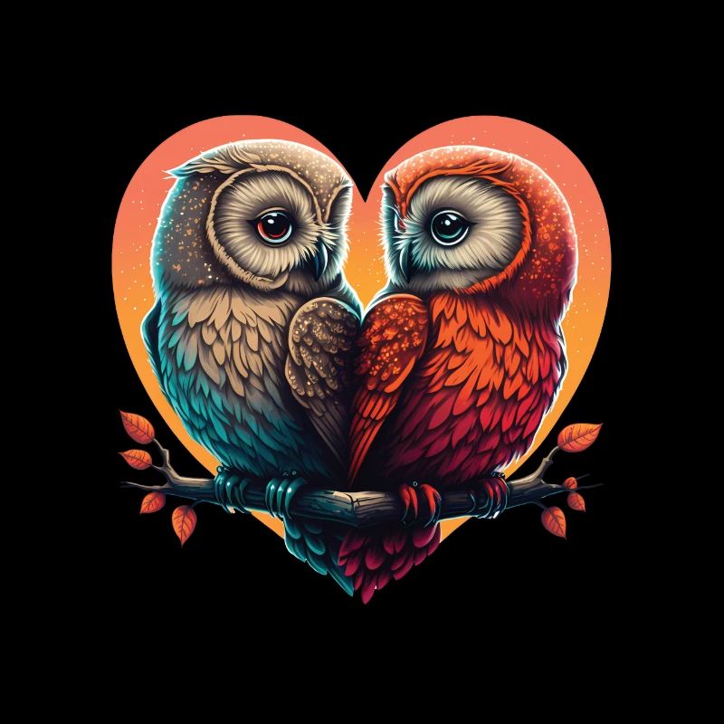 Cœur de hibou Saint-Valentin