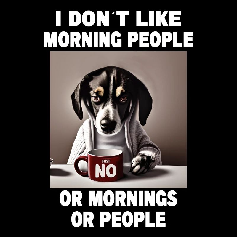 Dont like morning people Grumpy Funny Dog