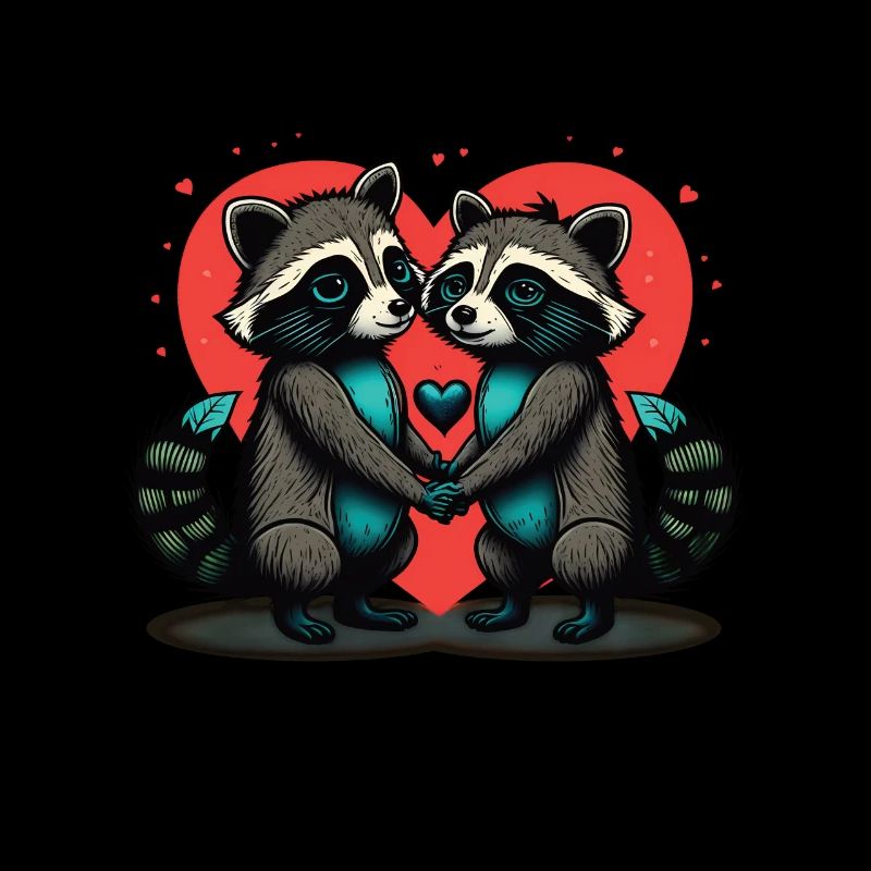 Cœur de raton laveur Saint-Valentin