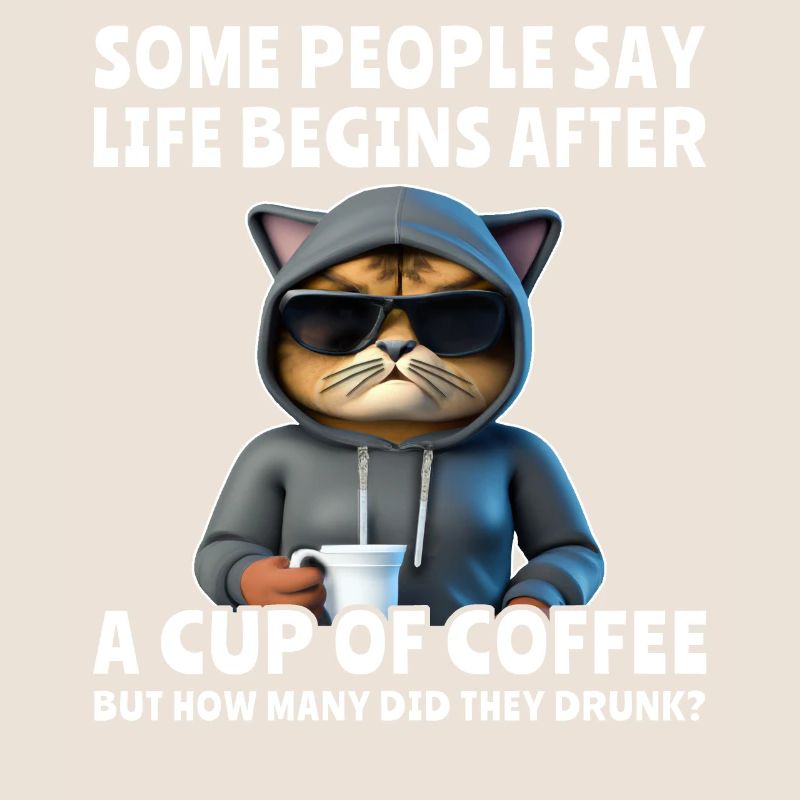 Coffee Cat Coffee Drinker