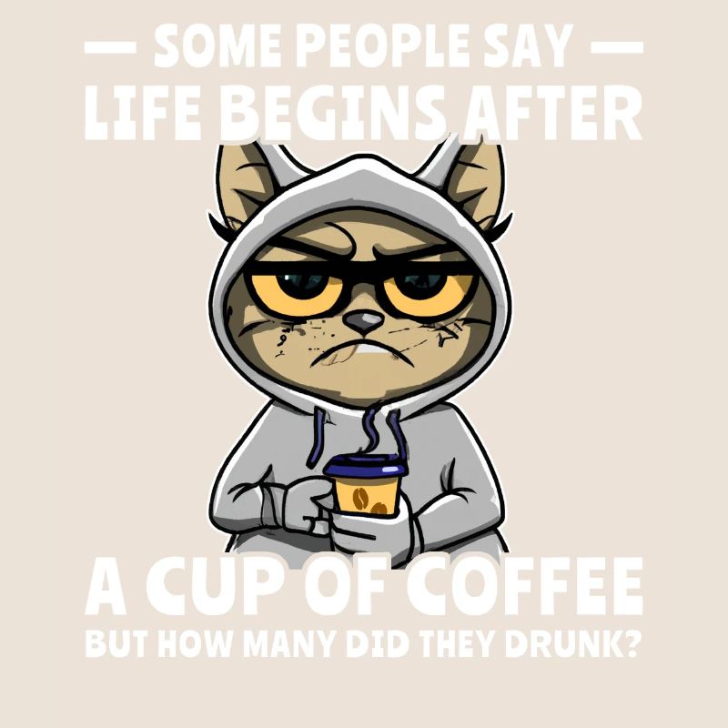 Coffee Cat Coffee Drinker