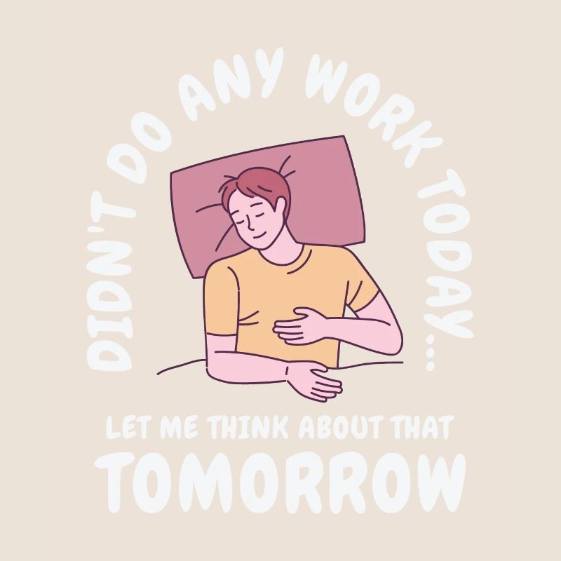 Procrastinator Work Sleeping Line Art Dessin