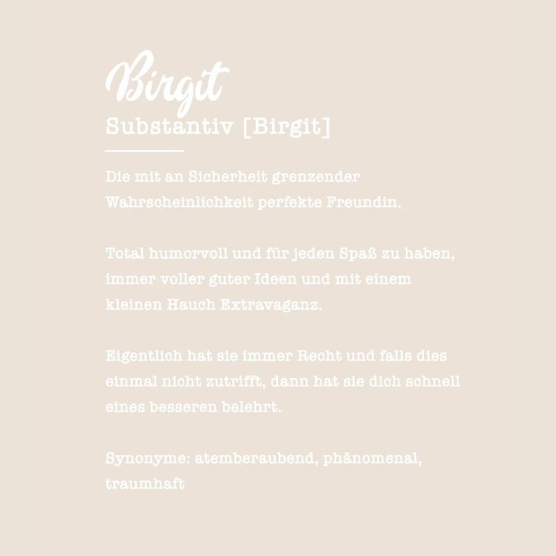 Birgit Substantiv Beste Freundin Geschenk