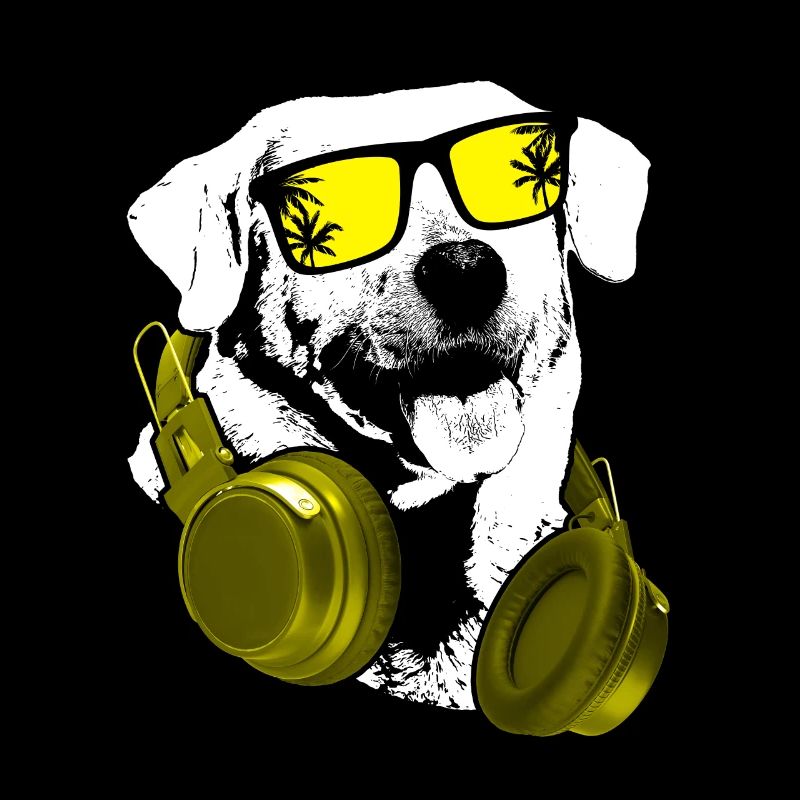 Labrador Hundefans Sonnenbrille Kopfhörer Labrador