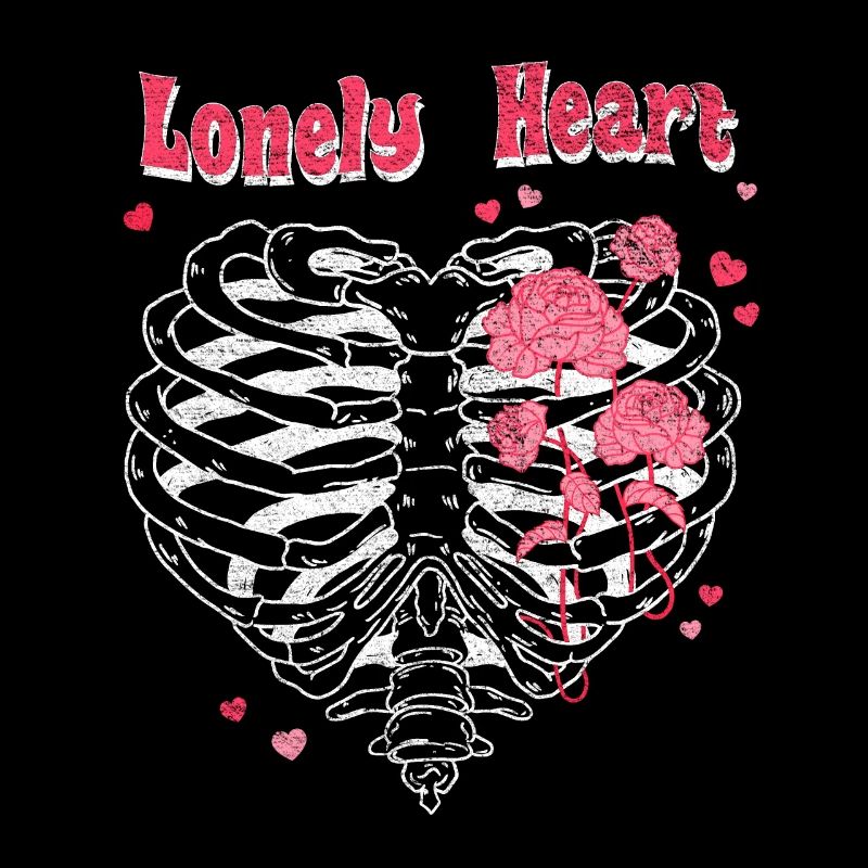 Lonely Heart Skeleton Saint-Valentin