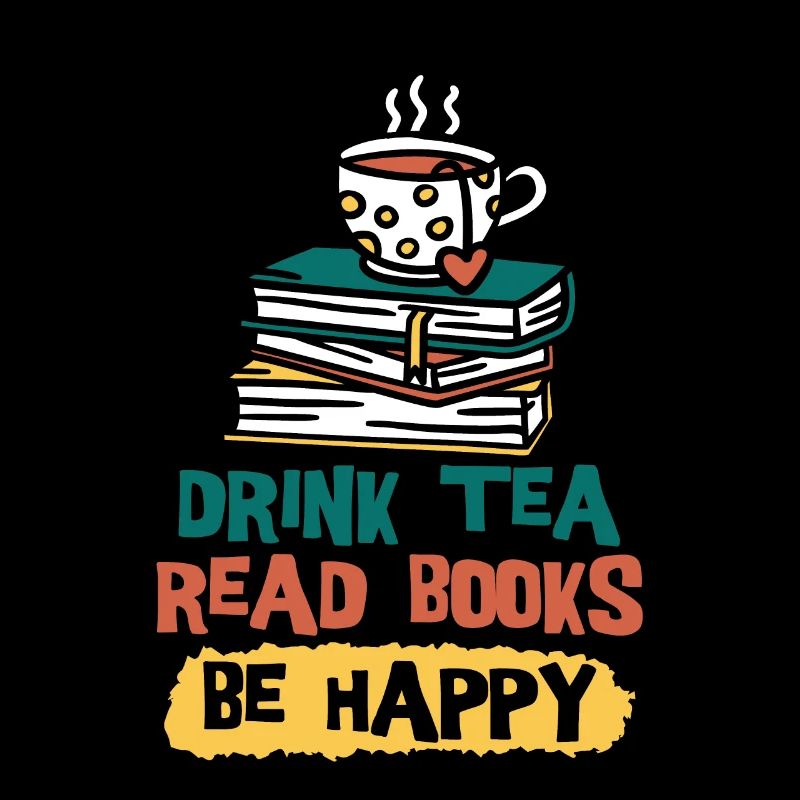 Tee Trinken Bücher Lesen Glücklich Sein