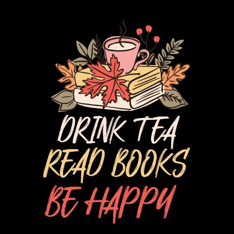 Tee Trinken Bücher Lesen Glücklich Sein