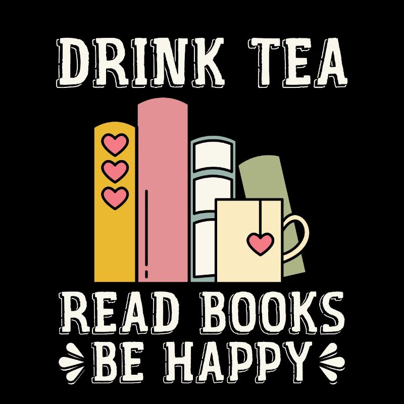 Tee Trinken Bücher Lesen Glücklich Sein