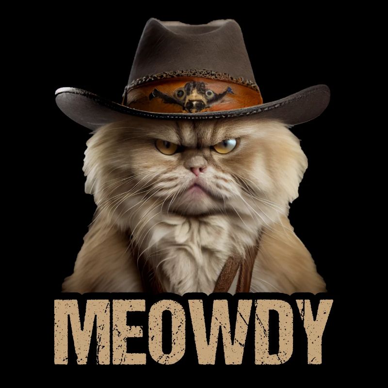 Meowdy Funny cat Meme for Cat Lovers
