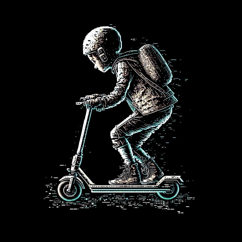 Stuntscooter de style ASCII