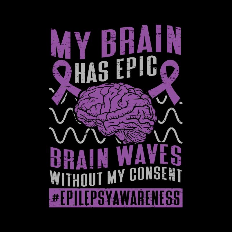 Brain Brainwaves Purple Ribbon Epileptic