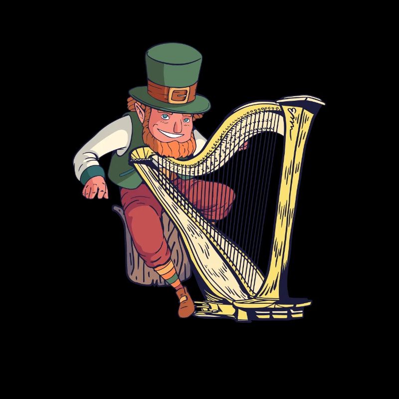 Leprechaun joue de la harpe - Saint-Patrick