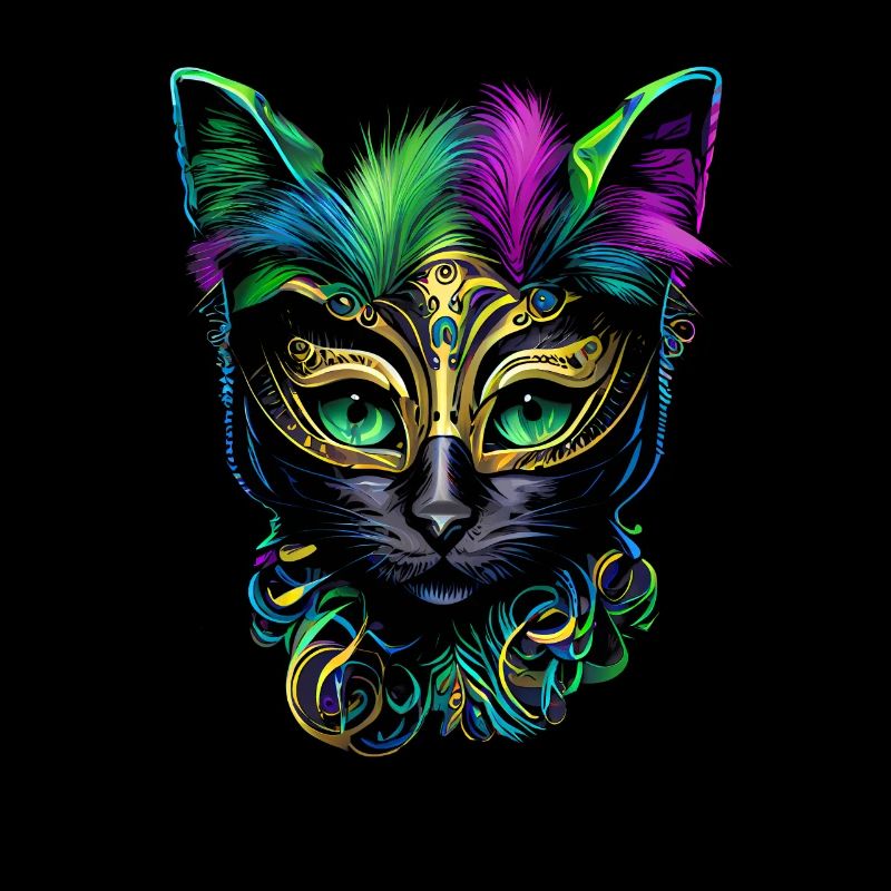 Masque de bouffon Mardi Gras Cat Mardi Gras Cat