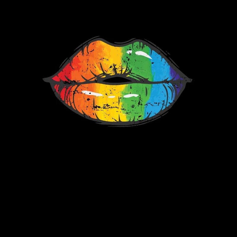 Lips in LGBT colors Rainbow tolerance