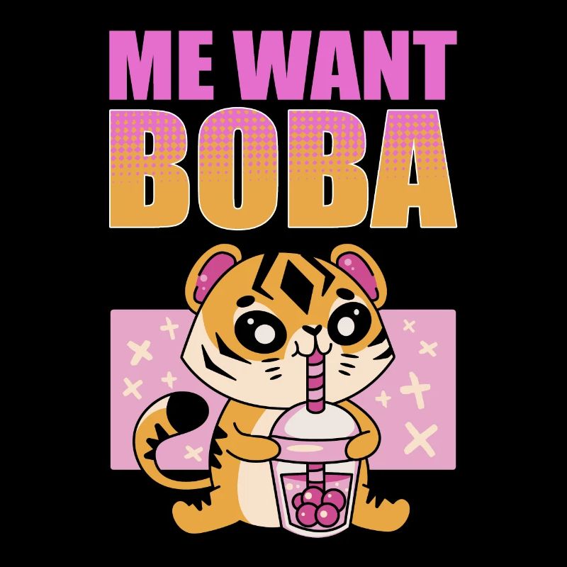 Me Want Boba Matcha Iced Tea Bubble Tea