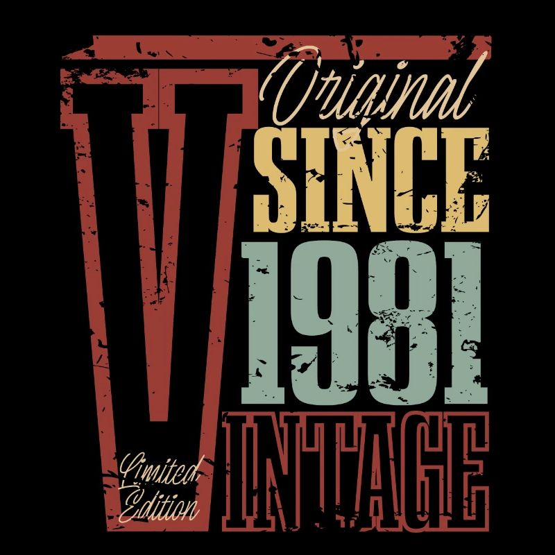 1981 Anniversaire Année de naissance Année de construction Vintage Rétro