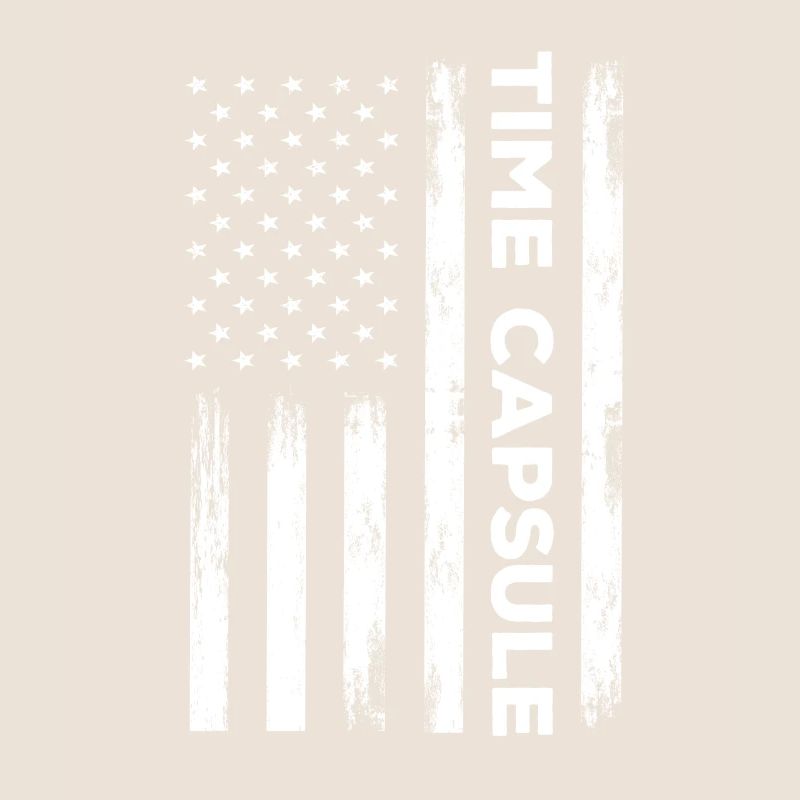 Capsule temporelle avec drapeau des États-Unis