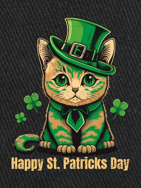 Bonne Saint-Patrick Chat irlandais vert