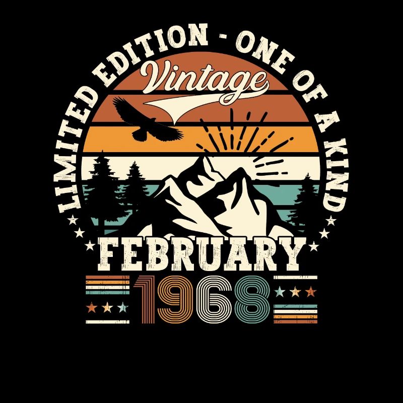 Februar Vintage 1968 Retro Geburtstag Geschenk