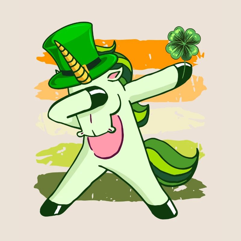Dabbing Einhorn Kleeblatt St. Patrick's Day