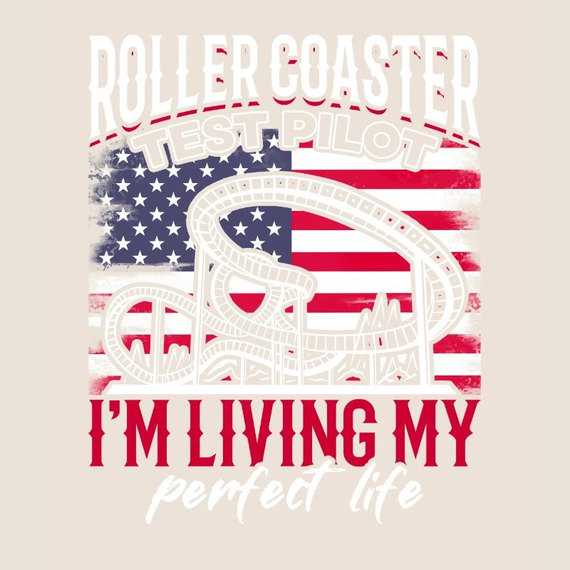 Roller Coaster Test Pilot USA flag ride.