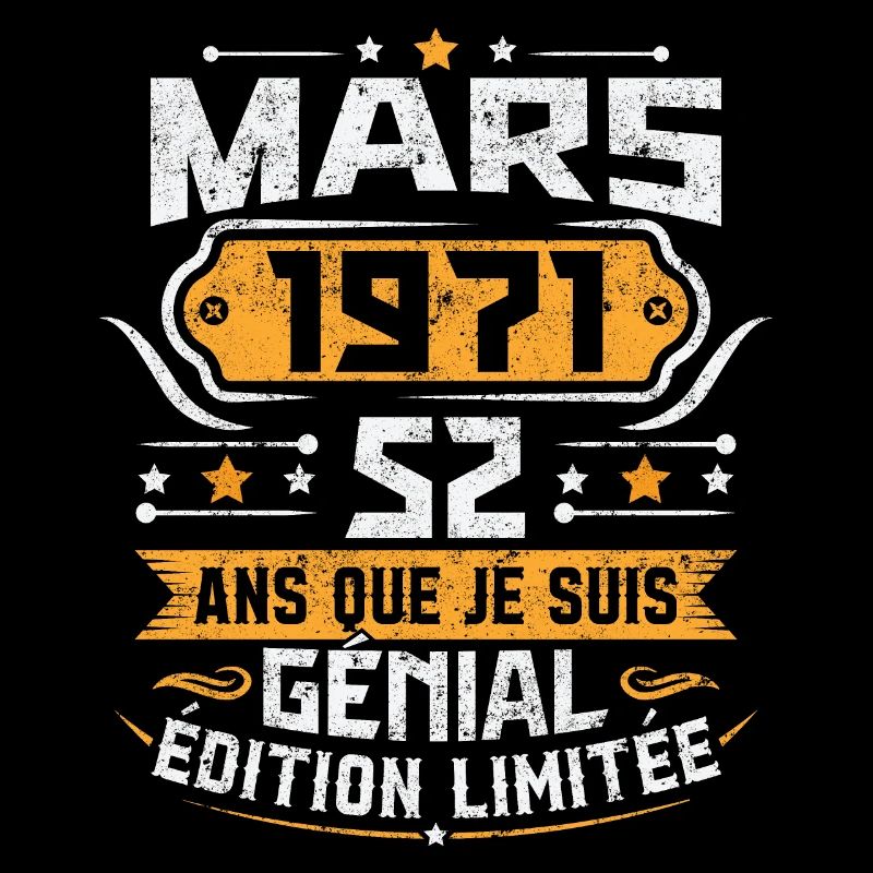 Rétro Cadeau D'anniversaire 52 Ans Mars 1971