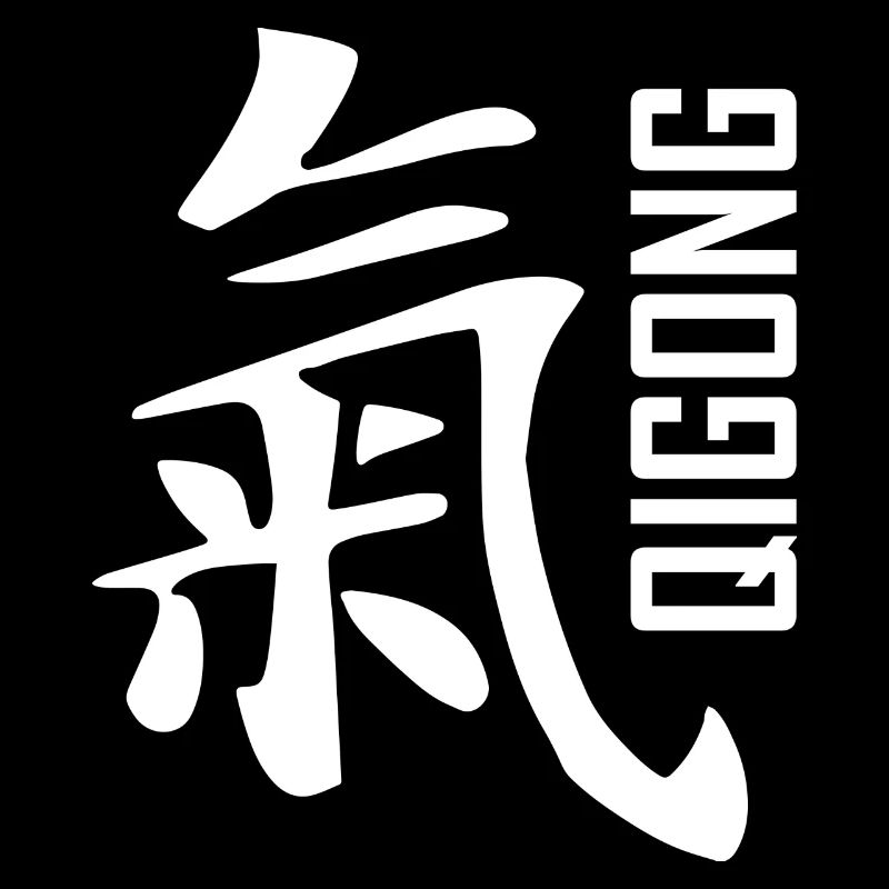 Qigong caractère chinois blanc