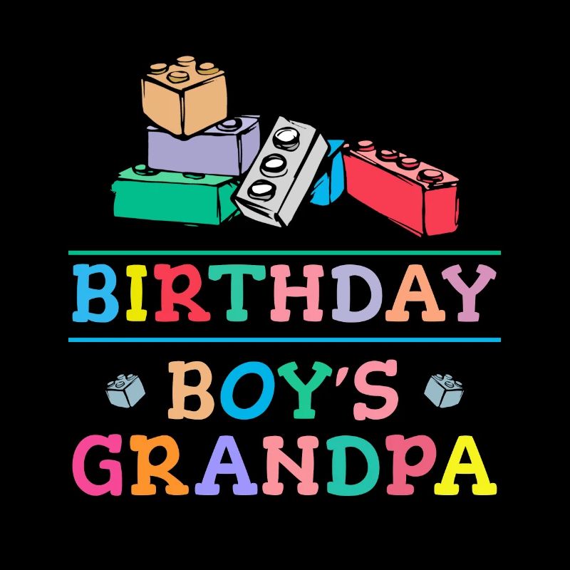 Blocs de construction de grand-père garçon d’anniversaire