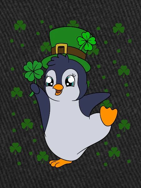 Manchot mignon Trèfle Saint-Patrick Pingouin