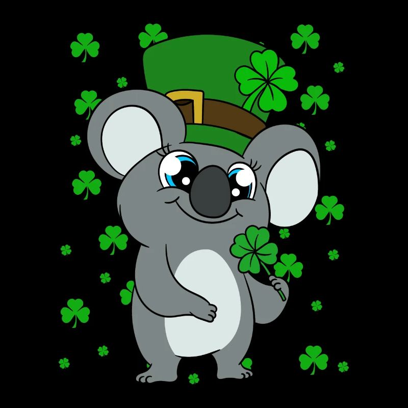 Niedlicher Koala mit Hut Saint Patrick's Day