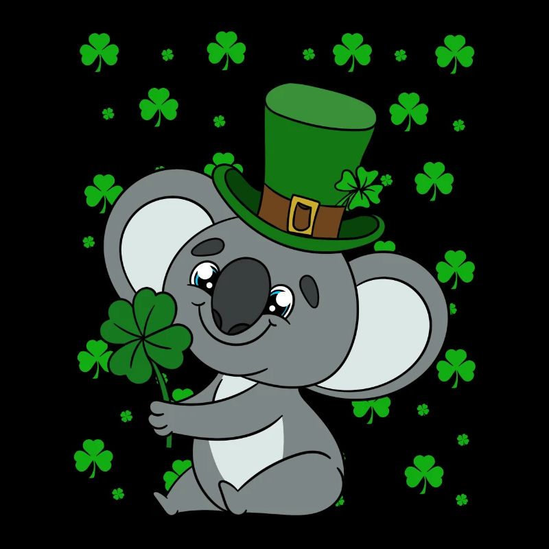 Mignon koala avec chapeau Saint-Patrick