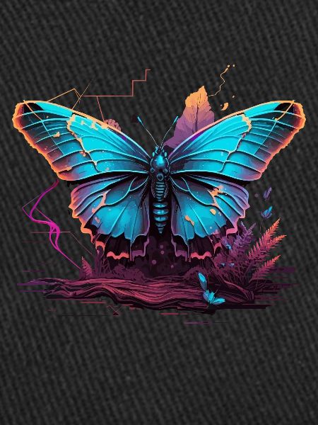 Bright Vaporwave Butterfly