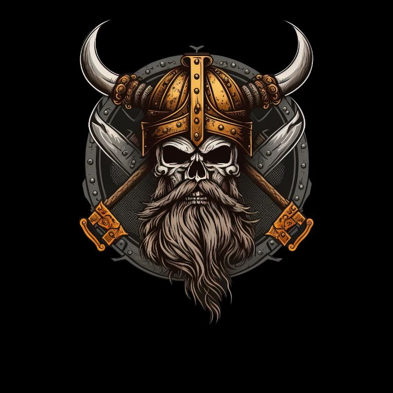 Walhalla Wikinger-Skelett mit Bart