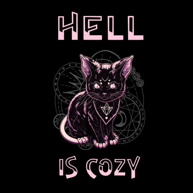 Hell is cozy kitten Satan Goth