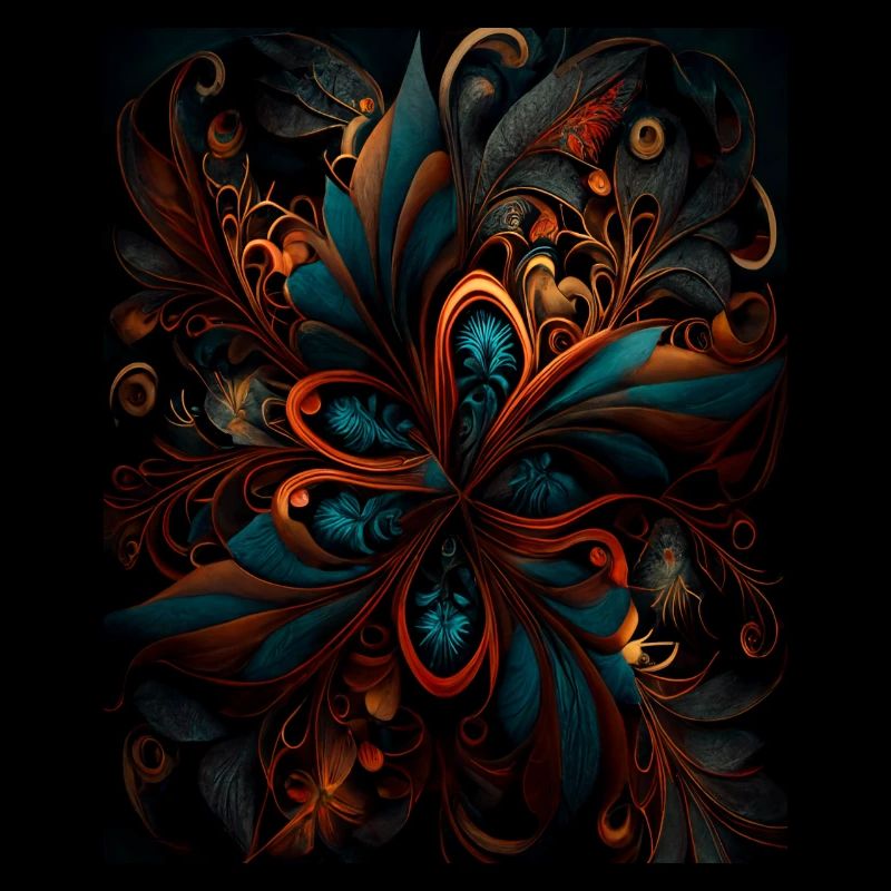 dark fantasy roses pattern