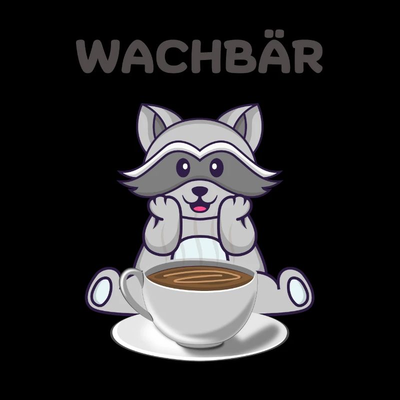Niedliches Wachbär Design mit Kaffee