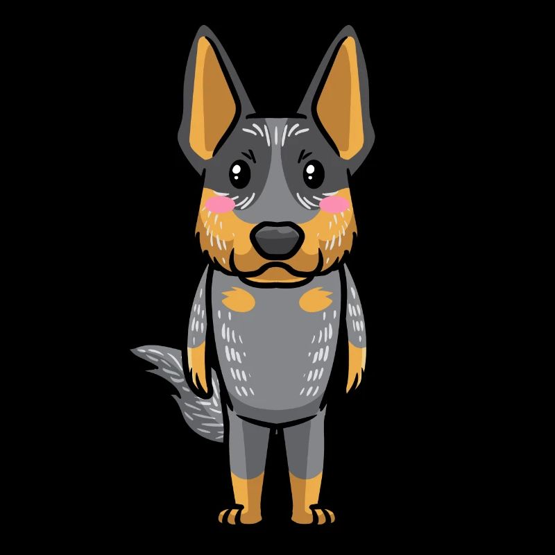 Émoticône Kawaii du bouvier australien Blue Heeler