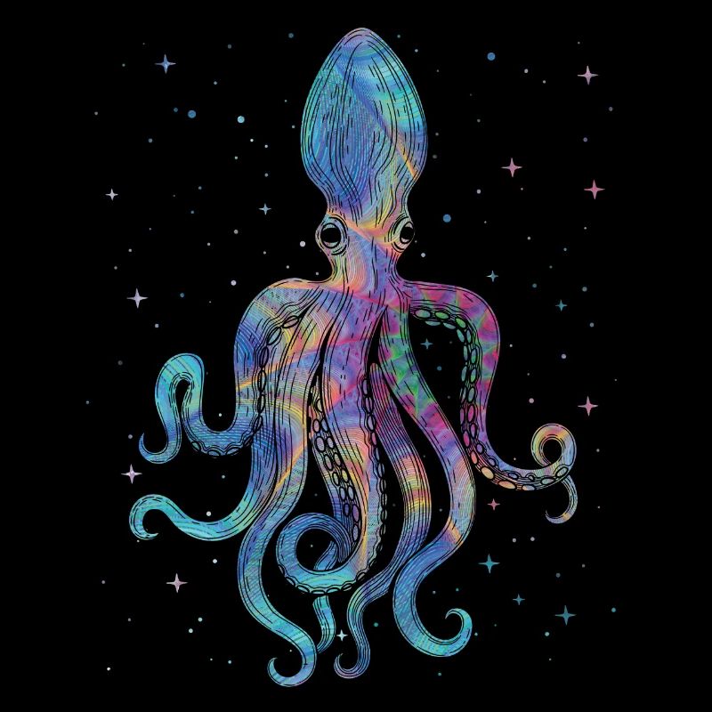Outer Space Octopus Psychédélique Kraken Cosmique