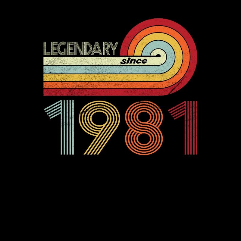 1981 Geburtstag Legendary since Vintage Rainbow