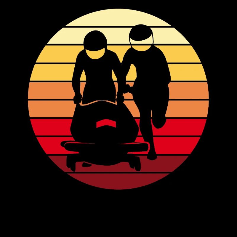 Bobfahrer Bobfahren Bobsport Retro Geschenk