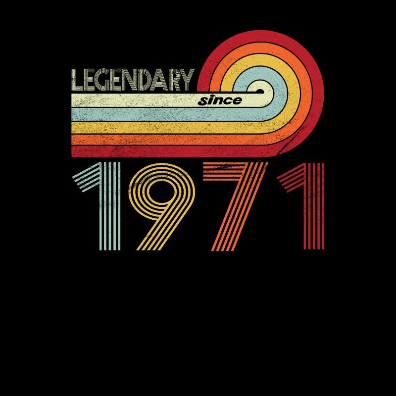 1971 Geburtstag Legendary since Vintage Rainbow