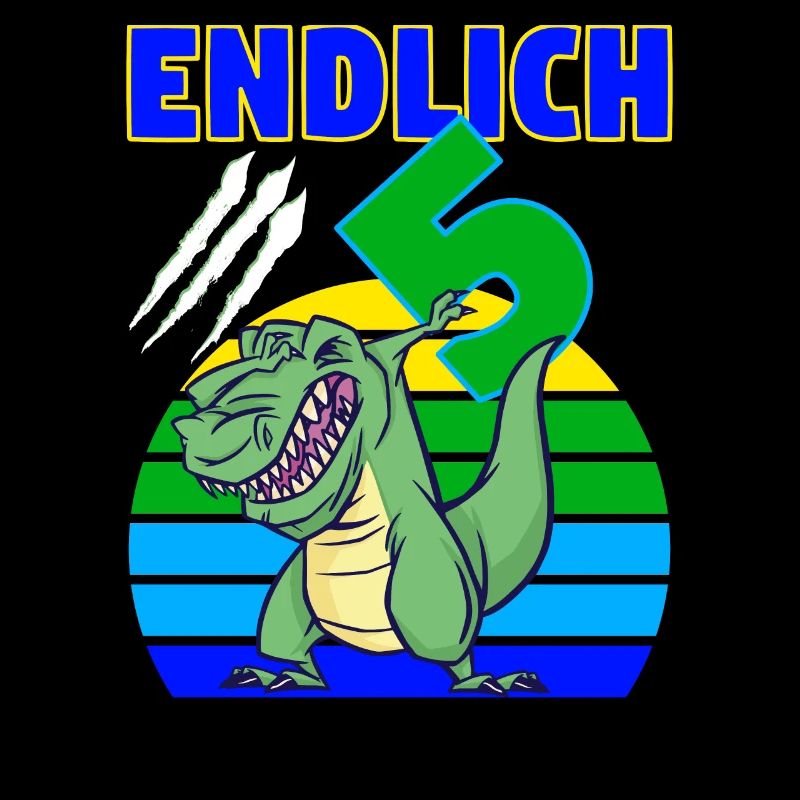 5 Geburtstag Dino Dinosaurier Trex 5 Jahre Junge