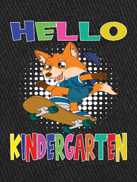 Hello Kindergarten Skateboarding Fox